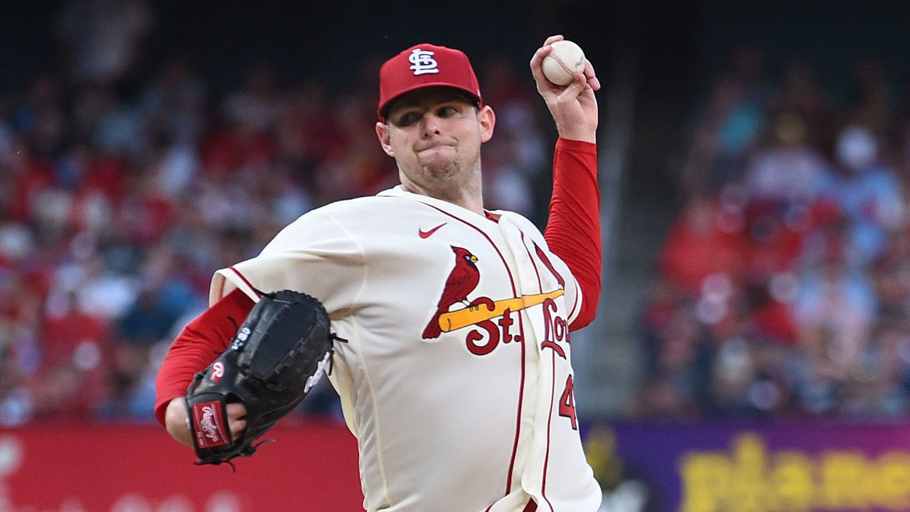 ST. LOUIS, MO - AUGUST 06: Jordan Montgomery #48 of the St. Louis Cardinals pitches against the New York Yankees in the third inning at Busch Stadium on August 6, 2022 in St. Louis, Missouri.