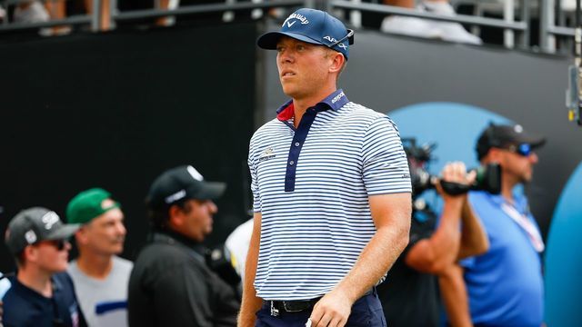 BEDMINSTER, NJ - JULY 31: Talor Gooch at the 1st tee during the 3rd round of the LIV Golf Invitational Series Bedminster on July 31, 2022 at Trump National Golf Club in Bedminster, New Jersey.