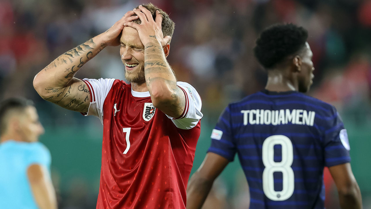 VIENNA, AUSTRIA - JUNE 10: Marko Arnautovic of Austria gestures during the UEFA Nations League League A Group 1 match between Austria and France at Ernst Happel Stadion on June 10, 2022 in Vienna, Austria.