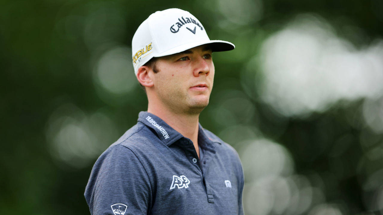 CROMWELL, CONNECTICUT - JUNE 24: Sam Burns of the United States walks on the 12th hole during the second round of Travelers Championship at TPC River Highlands on June 24, 2022 in Cromwell, Connecticut.