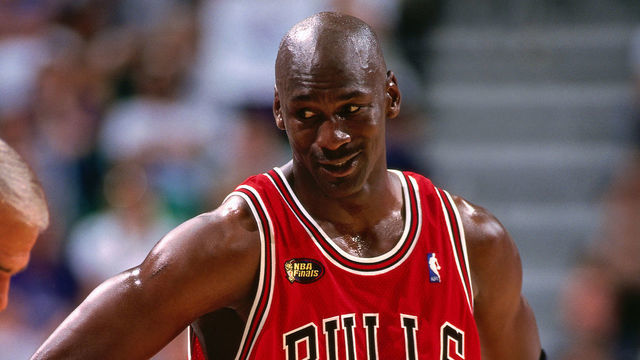 SALT LAKE CITY, UT- JUNE 3: Michael Jordan #23 of the Chicago Bulls looks on during the game against the Utah Jazz in Game One of the NBA Finals during the 1998 NBA Playoffs on June 3, 1998 at the Delta Center in Salt Lake City, Utah. Mandatory Copyright Notice: Copyright 1998 NBAE