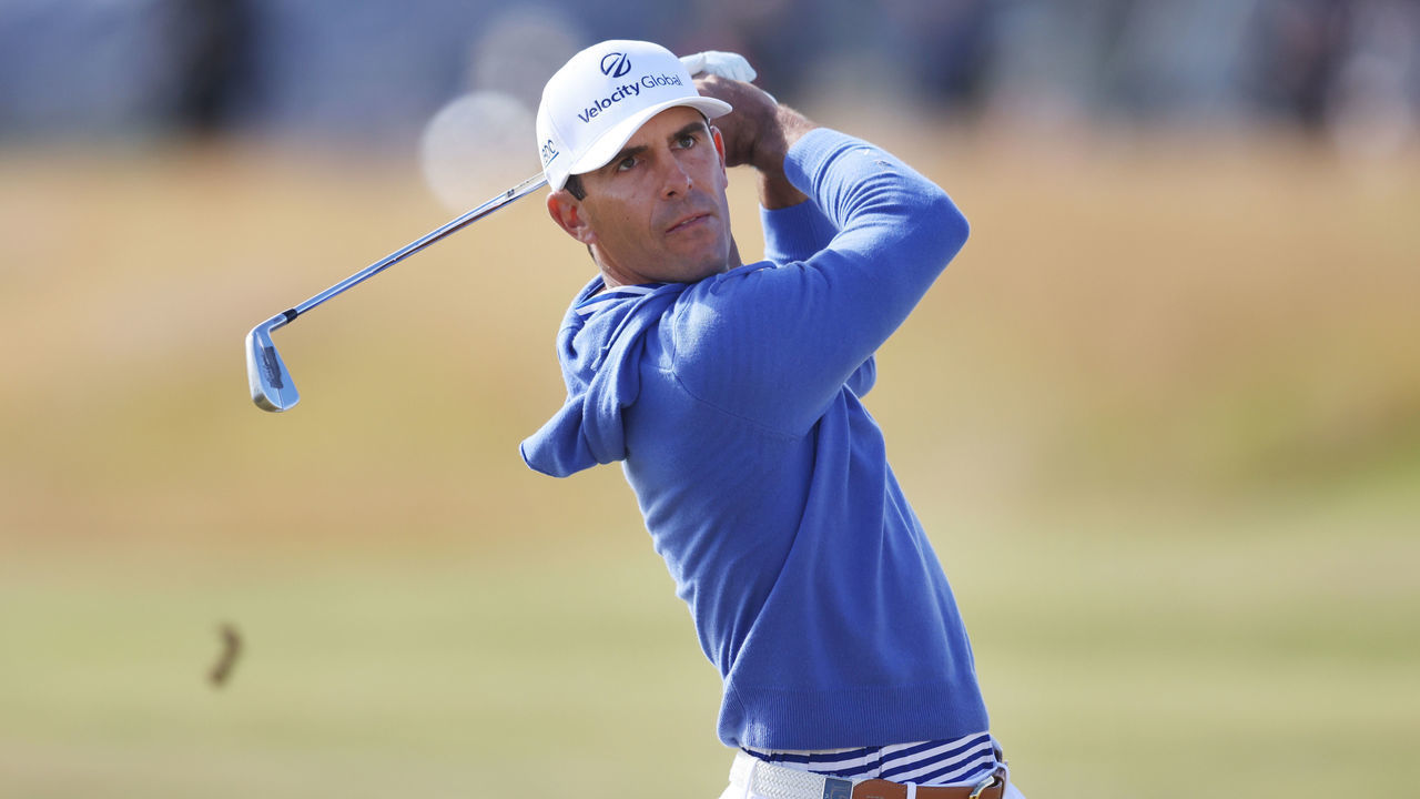 ST ANDREWS, SCOTLAND - JULY 14: Billy Horschel of the United States plays a shot on the 4th hole during Day One of The 150th Open at St Andrews Old Course on July 14, 2022 in St Andrews, Scotland.