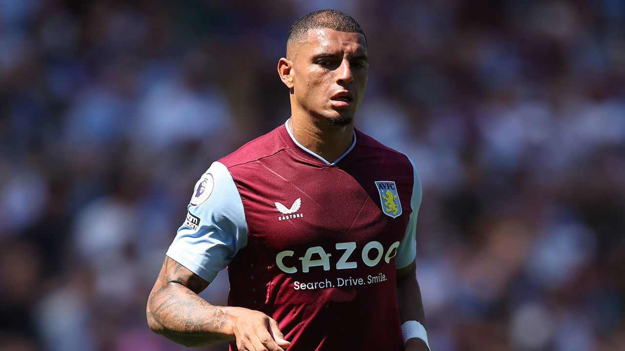 BIRMINGHAM, ENGLAND - AUGUST 13: Diego Carlos of Aston Villa during the Premier League match between Aston Villa and Everton FC at Villa Park on August 13, 2022 in Birmingham, United Kingdom.