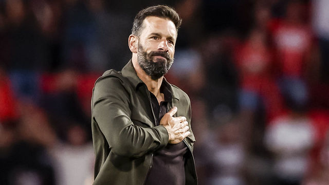 EINDHOVEN, NETHERLANDS - AUGUST 09: coach Ruud van Nistelrooij of PSV looks on after the UEFA Champions League Third Qualifying Round Second Legmatch between PSV Eindhoven and AS Monaco at Phillips Stadium on August 9, 2022 in Eindhoven, Netherlands.