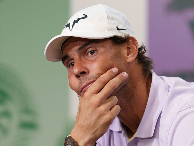 Rafael Nadal during a press conference, where he has announced he has withdrawn from Wimbledon due to injury, handing Nick Kyrgios a walkover into Sundays mens singles final. Picture date: Thursday July 7, 2022.
