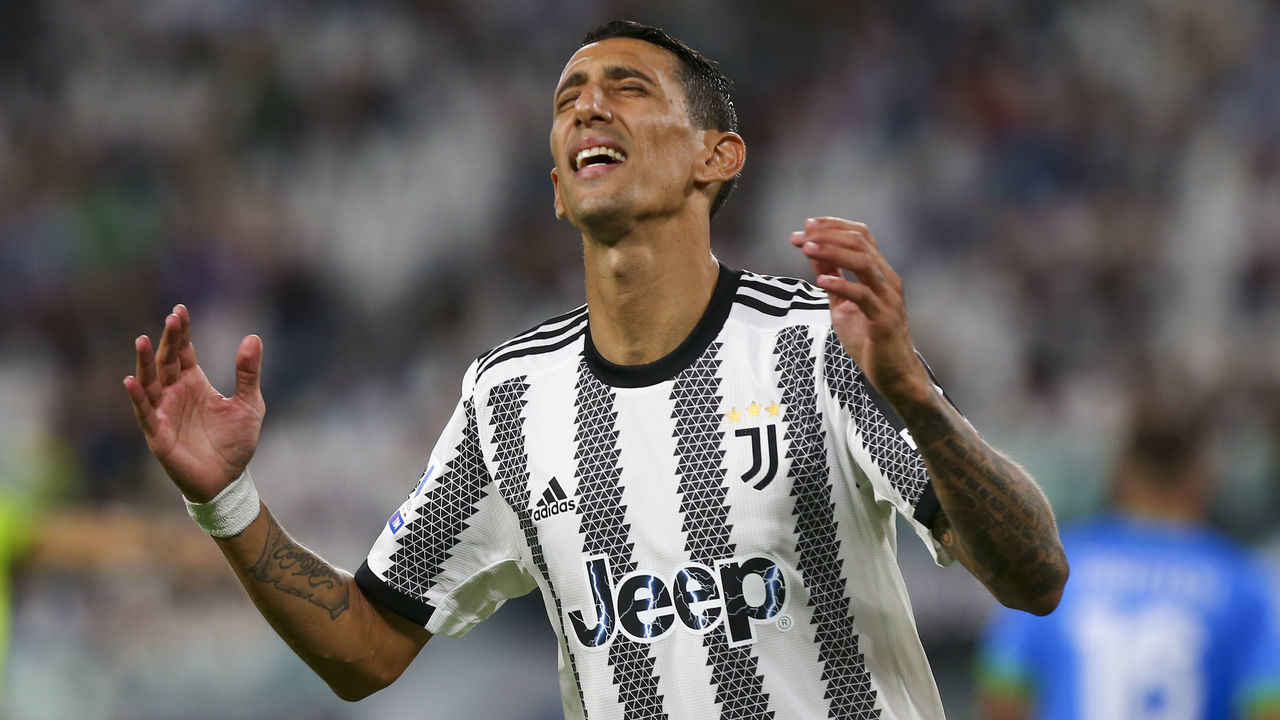 Angel Di Maria of Juventus FC disappointed during the match between Juventus FC and US Sassuolo on August 15, 2022 at Allianz Stadium in Turin, Italy.