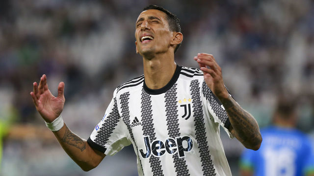 Angel Di Maria of Juventus FC disappointed during the match between Juventus FC and US Sassuolo on August 15, 2022 at Allianz Stadium in Turin, Italy.