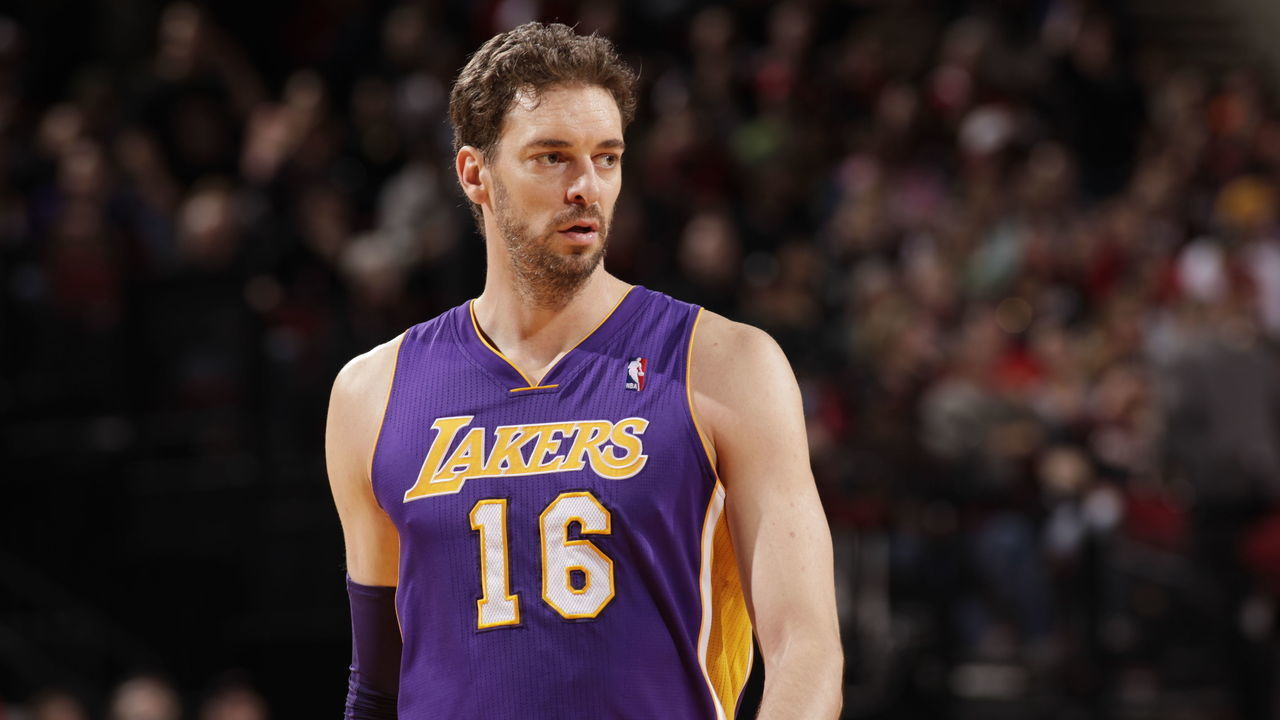 PORTLAND, OR - MARCH 3: Pau Gasol #16 of the Los Angeles Lakers looks on against the Portland Trailblazers on March 3, 2014 at the Moda Center Arena in Portland, Oregon. Mandatory Copyright Notice: Copyright 2014 NBAE