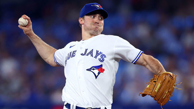 TORONTO, ON - AUGUST 17: Ross Stripling #48 of the Toronto Blue Jays delivers a pitch in the second inning against the Baltimore Orioles at Rogers Centre on August 17, 2022 in Toronto, Ontario, Canada.