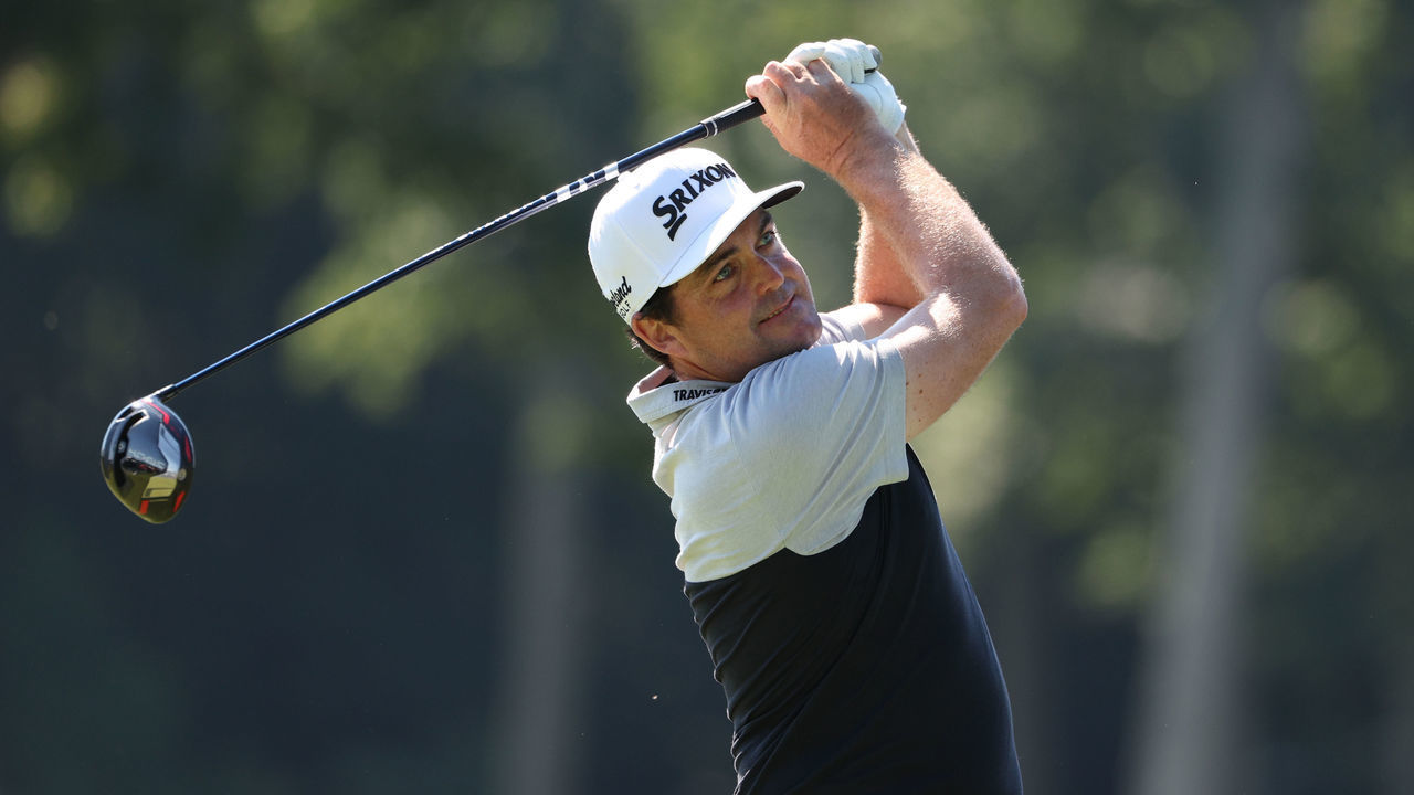 WILMINGTON, DELAWARE - AUGUST 18: Keegan Bradley of the United States plays his shot from the fifth tee during the first round of the BMW Championship at Wilmington Country Club on August 18, 2022 in Wilmington, Delaware.