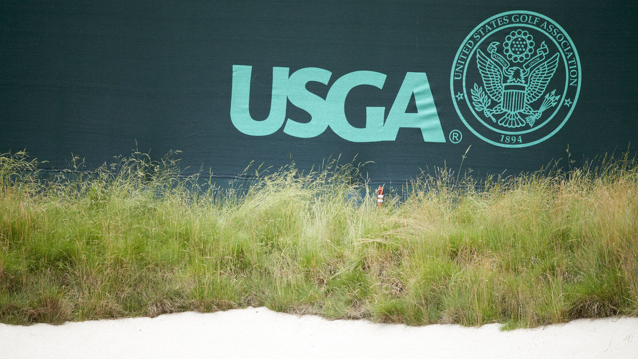 Golf: US Open: Closeup of USGA logo during Thursday play at Merion GC. Ardmore, PA 6/13/2013 CREDIT: Simon Bruty (Set Number: X156636 TK1 R1 F71 )