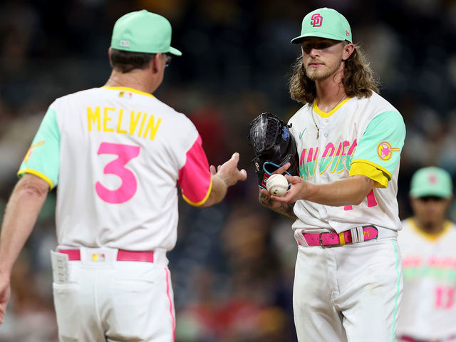 San Diego Padres manager Bob Melvin walks off the field during the News  Photo - Getty Images