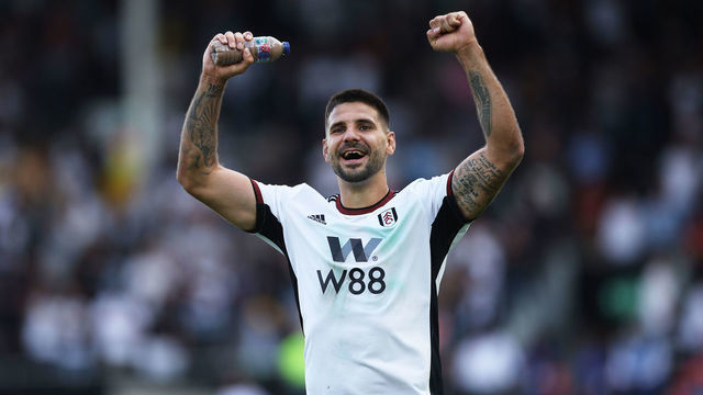 LONDON, ENGLAND - AUGUST 20: Aleksandar Mitrovic of Fulham celebrates their side's victory of the Premier League match between Fulham FC and Brentford FC at Craven Cottage on August 20, 2022 in London, England.