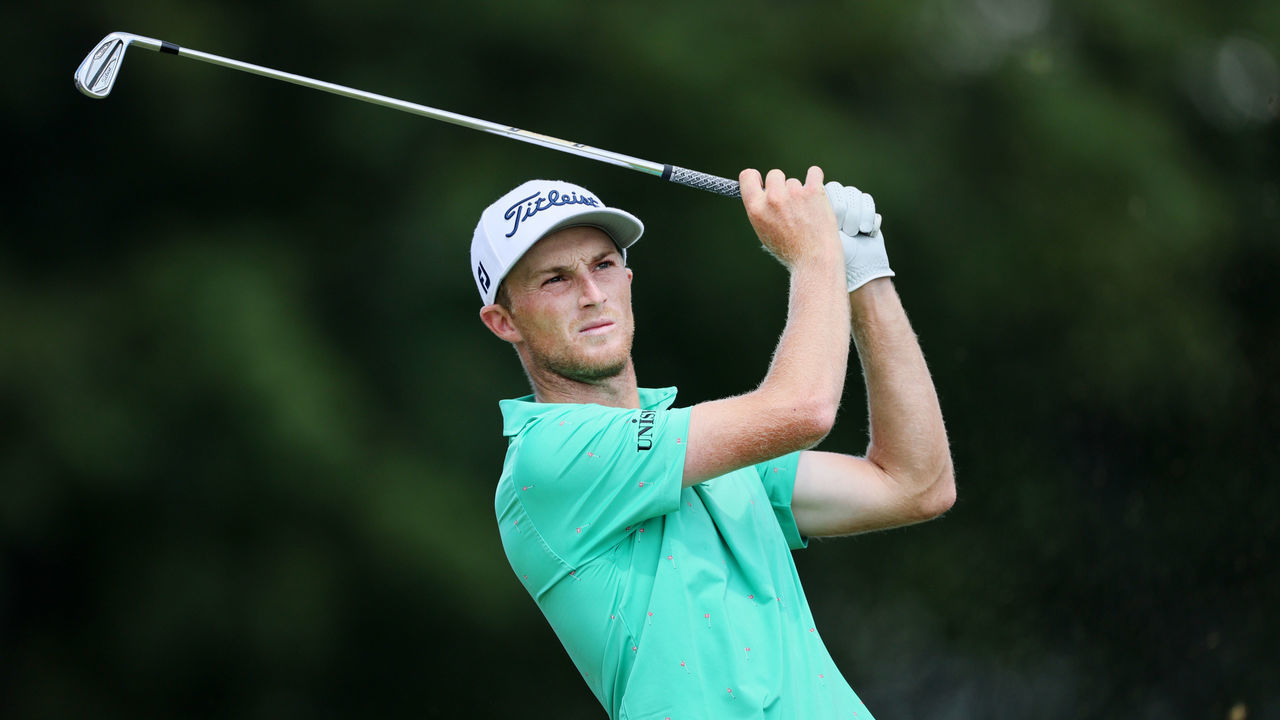 WILMINGTON, DELAWARE - AUGUST 19: Will Zalatoris of the United States plays his shot from the seventh tee during the second round of the BMW Championship at Wilmington Country Club on August 19, 2022 in Wilmington, Delaware.