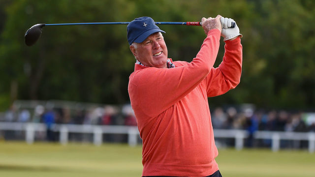 ST ANDREWS, SCOTLAND - JULY 15: Tom Weiskopf of the United States in action during the Champion Golfers' Challenge ahead of the 144th Open Championship at The Old Course on July 15, 2015 in St Andrews, Scotland.