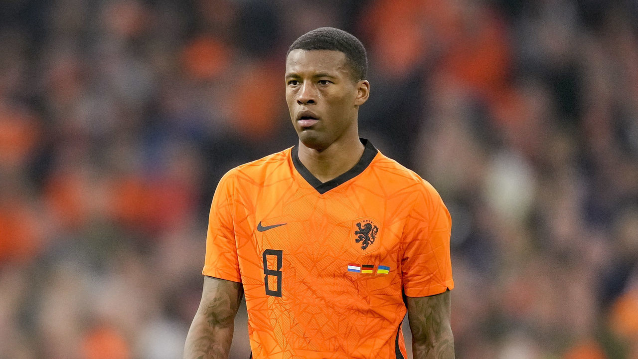 AMSTERDAM, NETHERLANDS - MARCH 29: Georginio Wijnaldum of Netherlands looks on during the international friendly match between Netherlands and Germany at Johan Cruijff Arena on March 29, 2022 in Amsterdam, Netherlands.