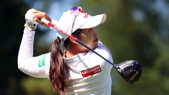 OTTAWA, CANADA - AUGUST 27: Hye-Jin Choi of South Korea hits her tee shot on the 7th hole during the third round of the CP Women's Open at Ottawa Hunt and Golf Club on August 27, 2022 in Ottawa, Ontario, Canada.