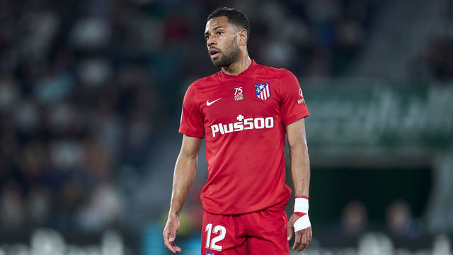 ELCHE, SPAIN - MAY 11: Renan Lodi of Atletico de Madrid looks on during the La Liga Santander match between Elche CF and Club Atletico de Madrid at Estadio Manuel Martinez Valero on May 11, 2022 in Elche, Spain.