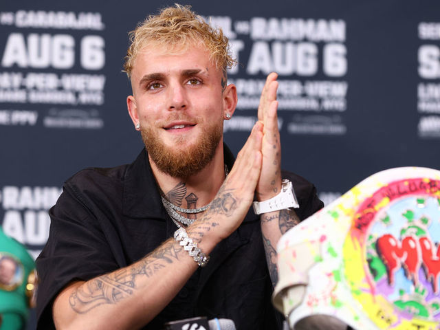 NEW YORK, NEW YORK - JULY 12: Jake Paul answers questions from the media during a press conference at Madison Square Garden on July 12, 2022 in New York City.