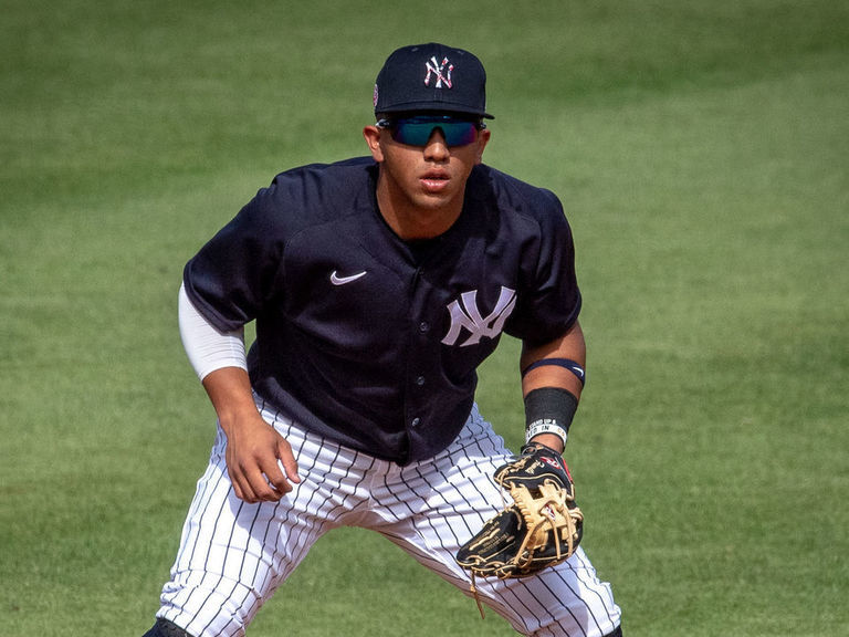 Oswald Peraza ➡️ Oswaldo Cabrera The Yankees prospects turn a slick double  play for Scranton/Wilkes-Barre!