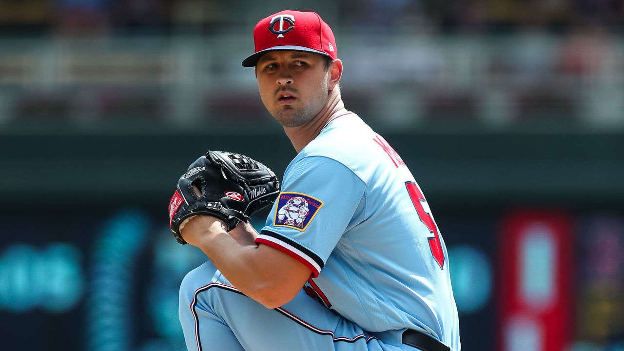 MINNEAPOLIS, MN - AUGUST 17: Tyler Mahle #51 of the Minnesota Twins delivers a pitch against the Kansas City Royals in the first inning of the game at Target Field on August 17, 2022 in Minneapolis, Minnesota.