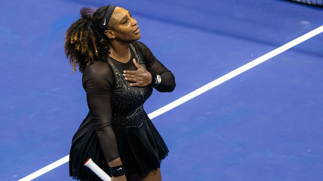 NEW YORK, NEW YORK - SEPTEMBER 02: Serena Williams of the United States waves to the crowd after losing her final career match against Ajla Tomljanovic of Australia in the third round on Day 5 of the US Open Tennis Championships at USTA Billie Jean King National Tennis Center on September 02, 2022 in New York City