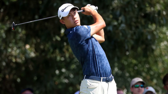 ATLANTA, GA - AUGUST 27: Collin Morikawa during the third round of the 2022 PGA Tour Championship on August 27, 2022, at East Lake Golf Club in Atlanta, Georgia.