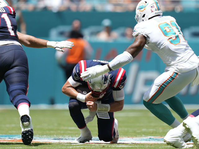 QB Mac Jones injures back as Patriots lose season opener at Miami, 20-7