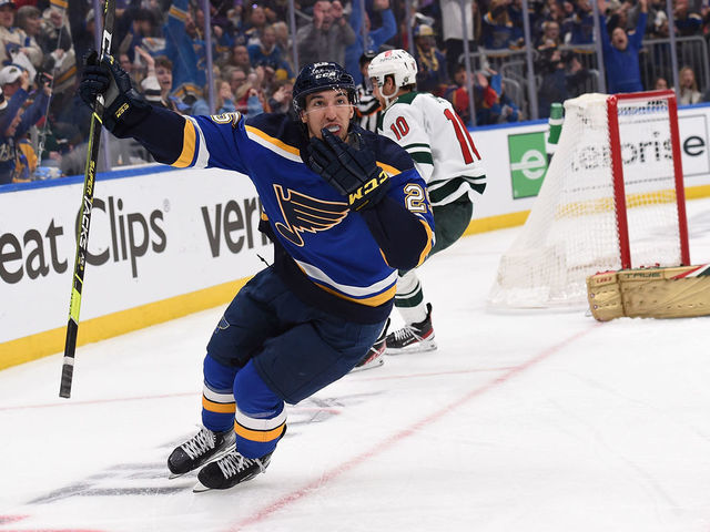 Jordan Kyrou St. Louis Blues Unsigned Congratulated By Teammates After  Scoring Goal in Game Four of