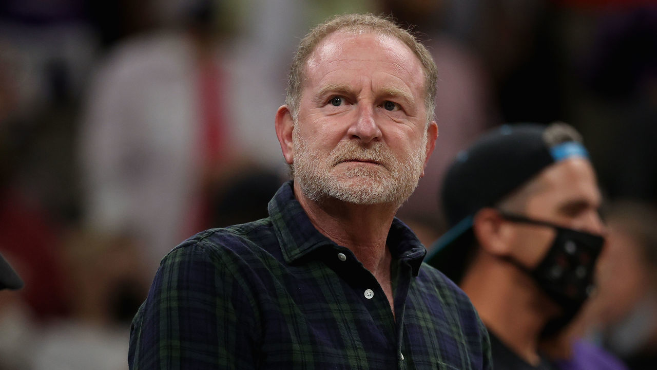 PHOENIX, ARIZONA - OCTOBER 13: Phoenix Suns and Mercury owner Robert Sarver attends Game Two of the 2021 WNBA Finals at Footprint Center on October 13, 2021 in Phoenix, Arizona. The Mercury defeated the Sky 91-86 in overtime.