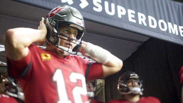 Football: Tampa Bay Buccaneers QB Tom Brady (12) in runway about to take field with teammates before game vs New Orleans Saints at Caesars Superdome. New Orleans, LA 10/31/20/21 CREDIT: Erick W. Rasco
