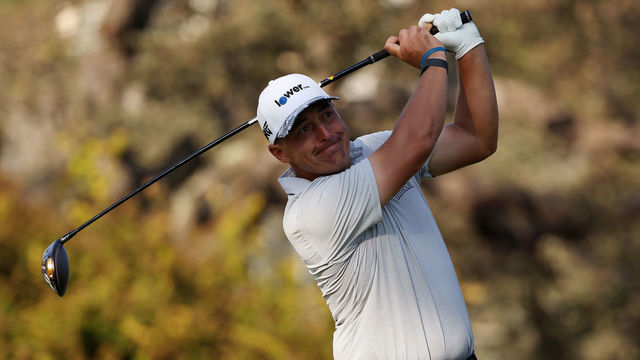 NAPA, CALIFORNIA - SEPTEMBER 15: Justin Lower of the United States hits his tee shot on the sixth hole during the first round of the Fortinet Championship at Silverado Resort and Spa North course on September 15, 2022 in Napa, California.