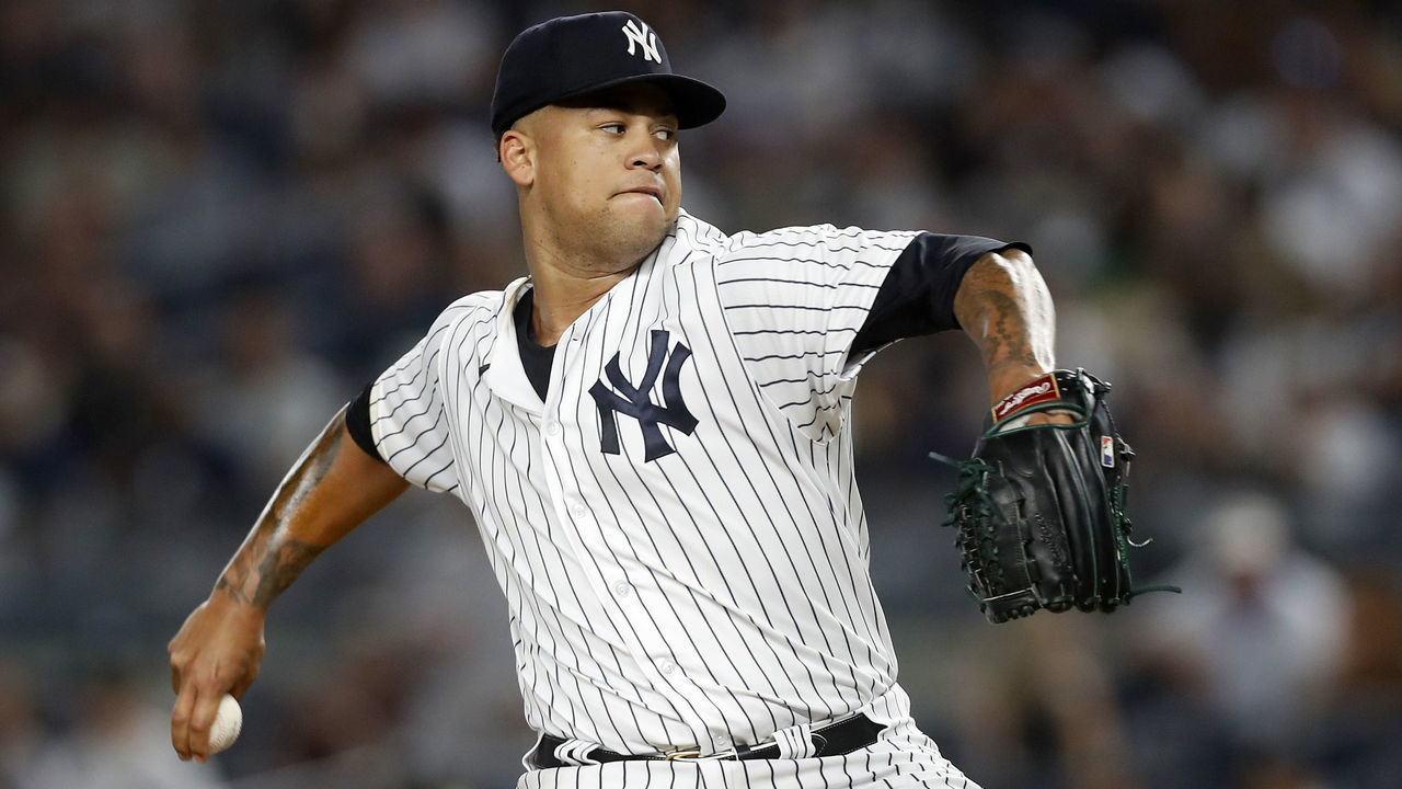 NEW YORK, NEW YORK - SEPTEMBER 09: Frankie Montas #47 of the New York Yankees in action against the Tampa Bay Rays at Yankee Stadium on September 09, 2022 in the Bronx borough of New York City. The Rays defeated the Yankees 4-2.