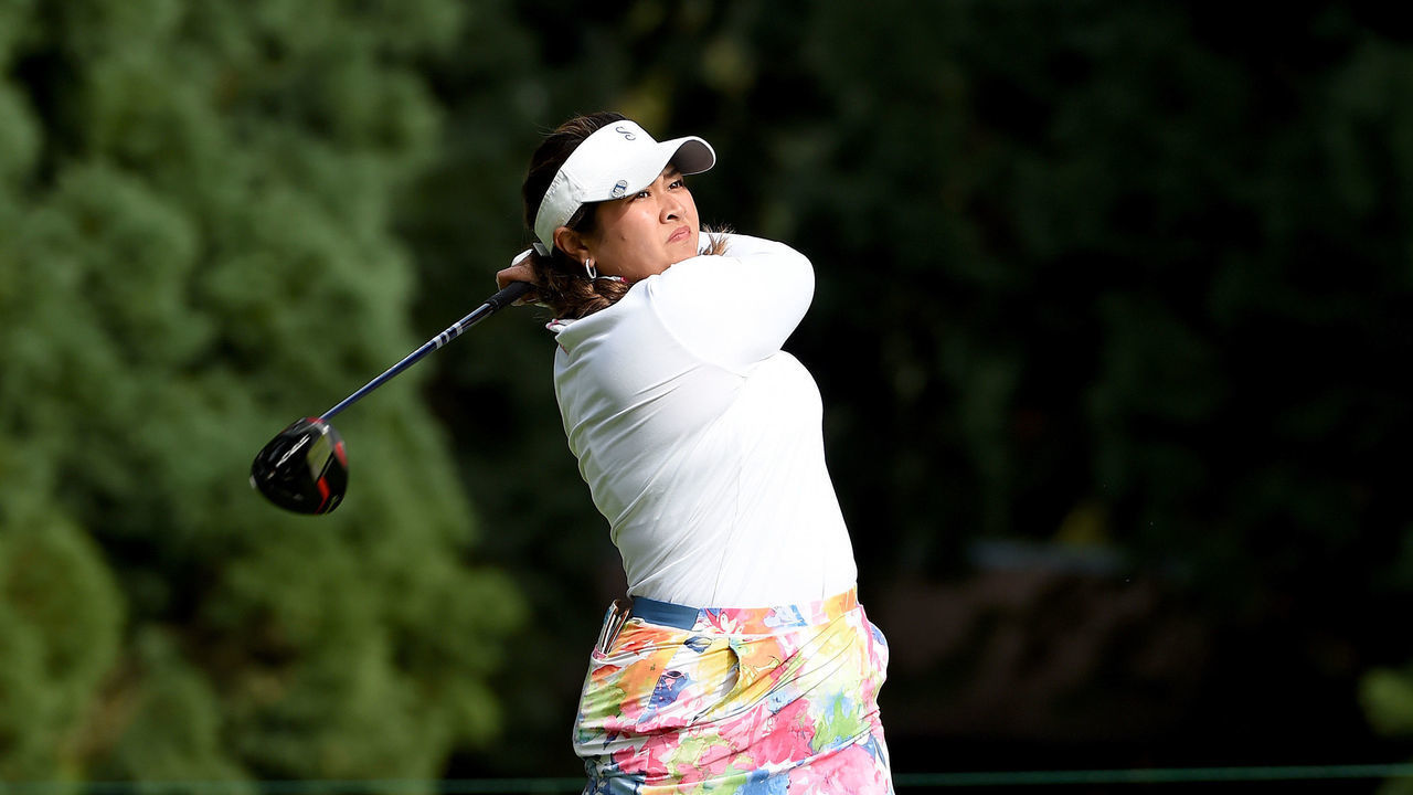 PORTLAND, OREGON - SEPTEMBER 17: Lilia Vu hits her tee shot on the eighth hole during round three of the AmazingCre Portland Classic at Columbia Edgewater Country Club on September 17, 2022 in Portland, Oregon.