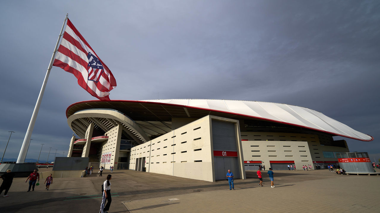 MADRID, SPAIN - SEPTEMBER 07: General view outside the stadium prior to the UEFA Champions League group B match between Atletico Madrid and FC Porto at Civitas Metropolitano Stadium on September 07, 2022 in Madrid, Spain.