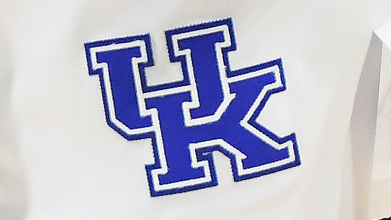 JACKSONVILLE, FL - MARCH 23: The Kentucky Wildcats logo on a pair of shorts during the Second Round of the NCAA Basketball Tournament against the Wofford Terriers at the VyStar Veterans Memorial Arena on March 23 2019 in Jacksonville, Florida.