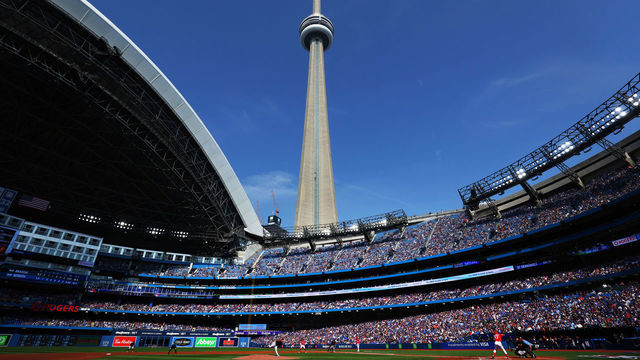 TORONTO, ON - SEPTEMBER 17: Kyle Bradish #56 of the Baltimore Orioles delivers a pitch to Teoscar Hernandez #37 of the Toronto Blue Jays in the first inning at Rogers Centre on September 17, 2022 in Toronto, Ontario, Canada.