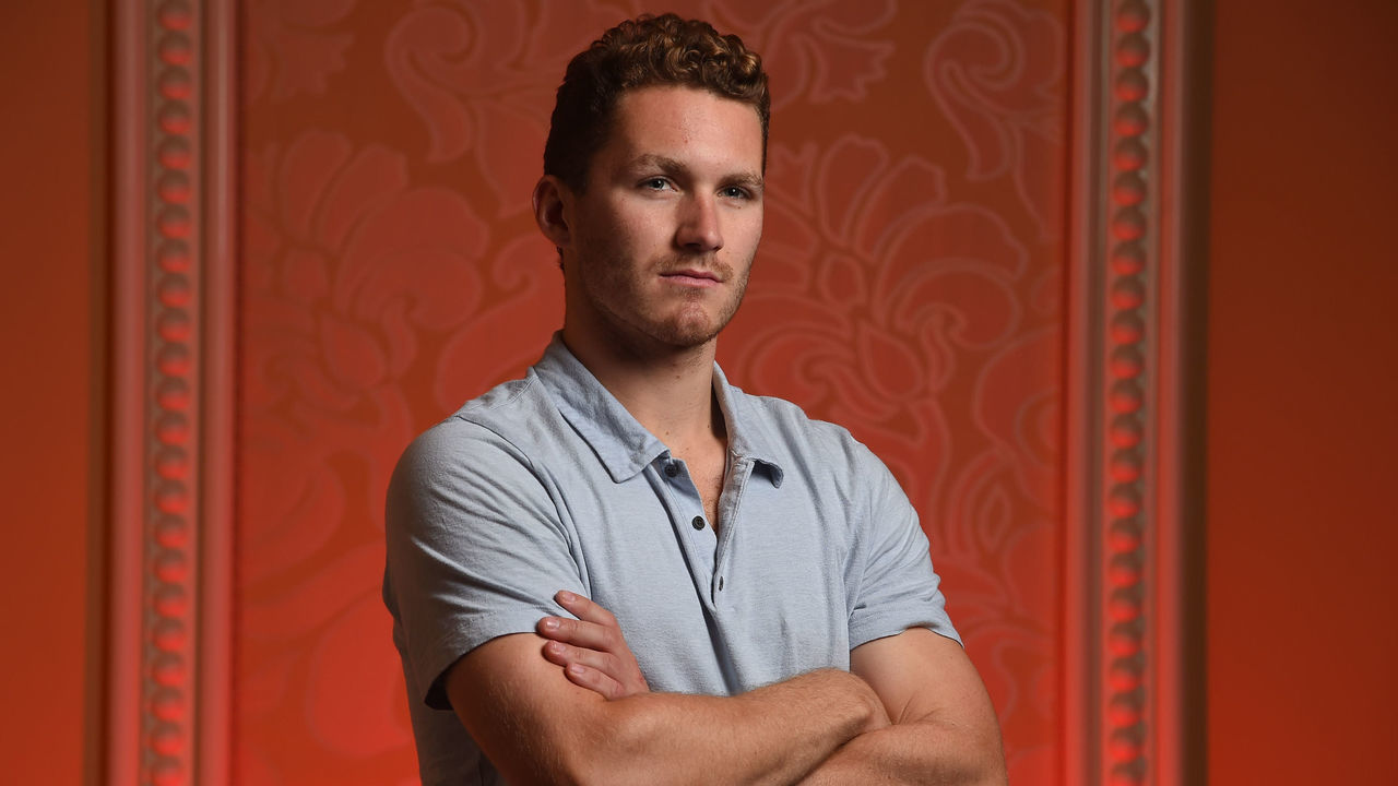 LAS VEGAS, NV - September 15: Matthew Tkachuk of the Florida Panthers poses for a portrait during the NHL Player Media Tour on September 15, 2022 in Las Vegas, Nevada.