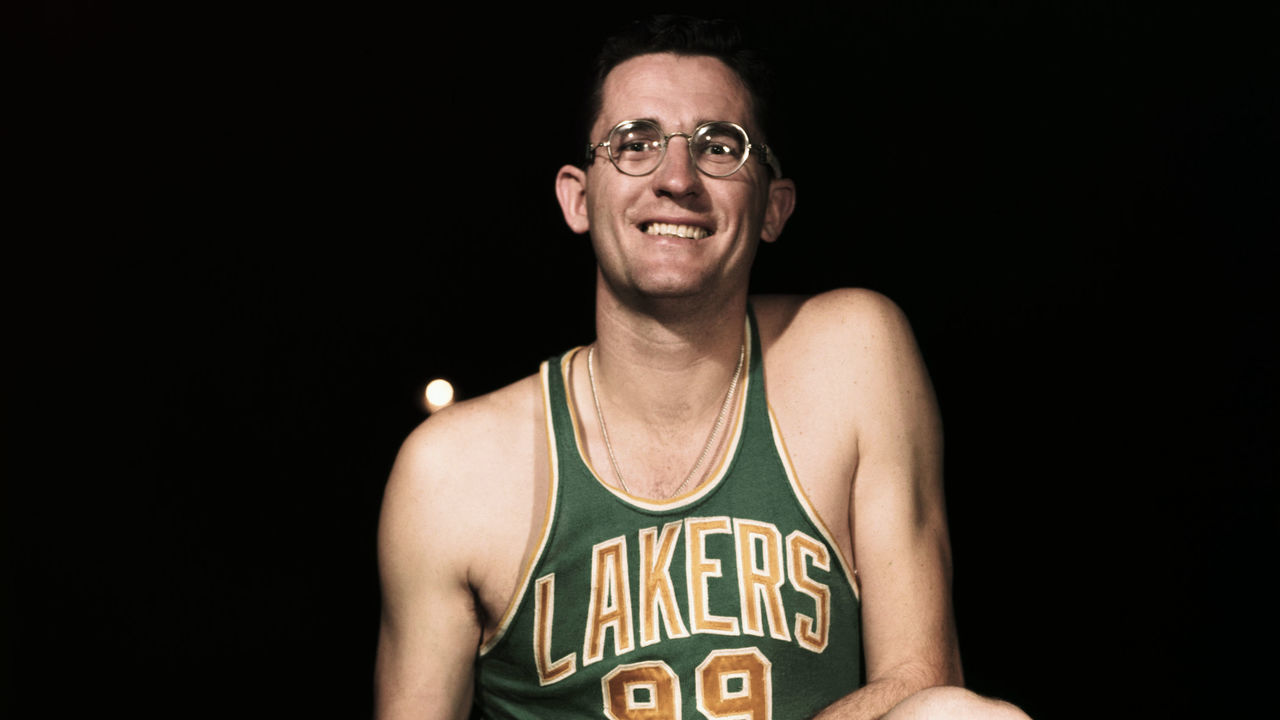 (Original Caption) Minneapolis Lakers basketball player George Mikan is shown in this photograph.