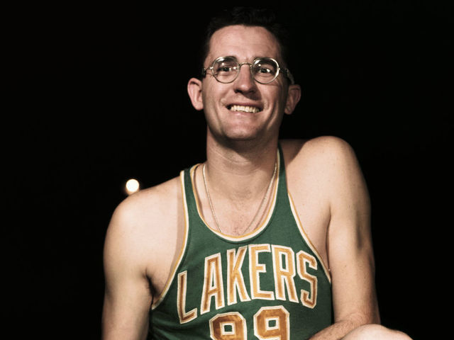 (Original Caption) Minneapolis Lakers basketball player George Mikan is shown in this photograph.