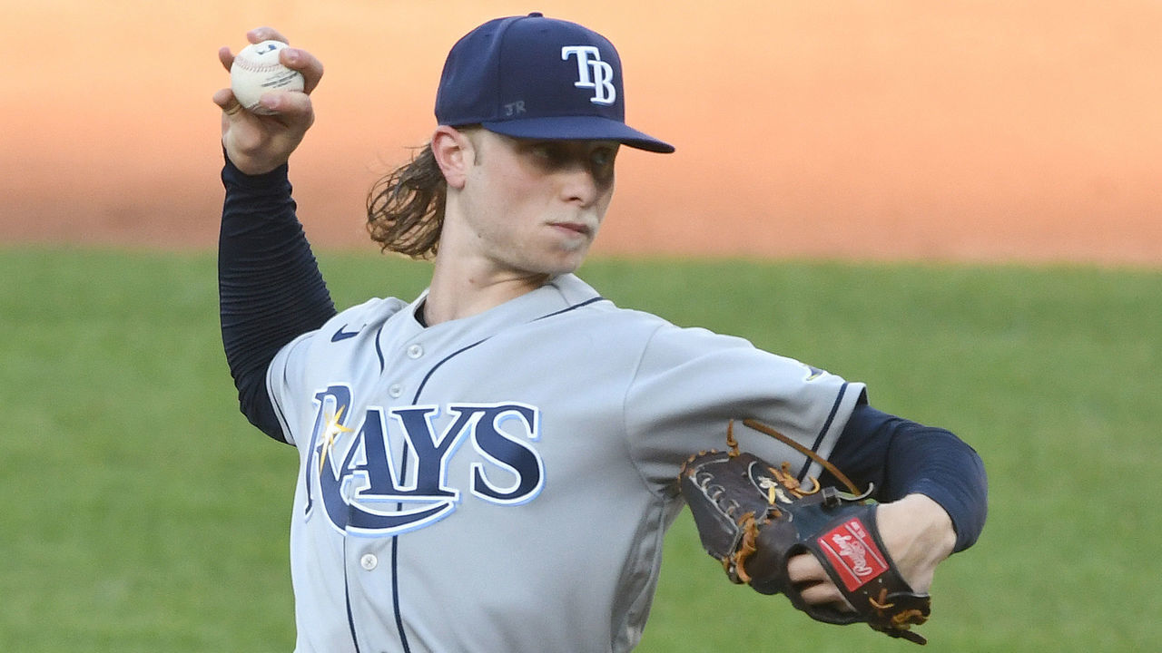 BALTIMORE, MD - JUNE 17: Shane Baz #11 of the Tampa Bay Rays pitches during a baseball game against the Baltimore Orioles at Oriole Park at Camden Yards on June 17, 2022 in Baltimore, Maryland.
