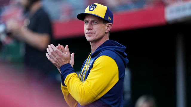 CINCINNATI, OHIO - SEPTEMBER 22: Manager Craig Counsell of the Milwaukee Brewers looks on before the game against the Cincinnati Reds at Great American Ball Park on September 22, 2022 in Cincinnati, Ohio.