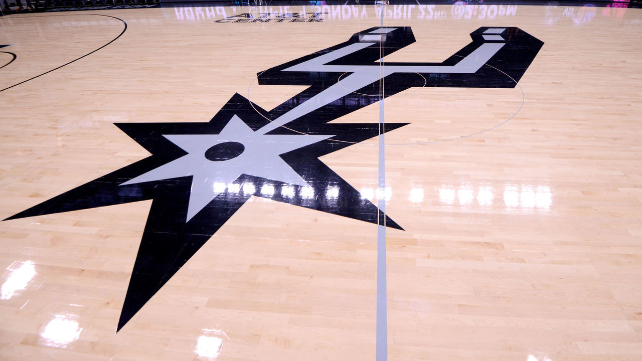 SAN ANTONIO, TX - APRIL 19: The San Antonio Spurs logo is seen before the game against the Golden State Warriors in Game Three of Round One of the 2018 NBA Playoffs on April 19, 2018 at the AT&T Center in San Antonio, Texas. Mandatory Copyright Notice: Copyright 2018 NBAE (Photos by Noah Graham/NBAE via Getty Images)