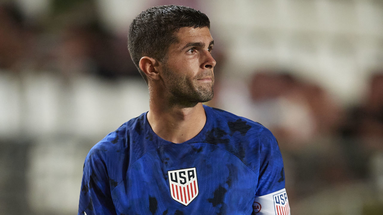 MURCIA, SPAIN - SEPTEMBER 27: Christian Pulisic of United States looks on during the international friendly match between Saudi Arabia and United States at Estadio Nueva Condomina on September 27, 2022 in Murcia, Spain.