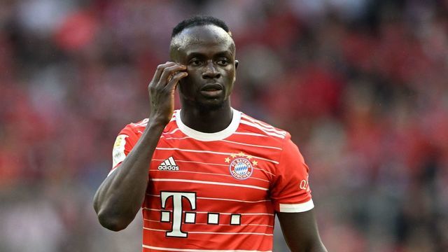 Bayern Munich's Senegalese striker Sadio Mane reacts during the German first division Bundesliga football match between FC Bayern Munich and VfB Stuttgart in Munich, southern Germany on September 10, 2022. - DFL REGULATIONS PROHIBIT ANY USE OF PHOTOGRAPHS AS IMAGE SEQUENCES AND/OR QUASI-VIDEO