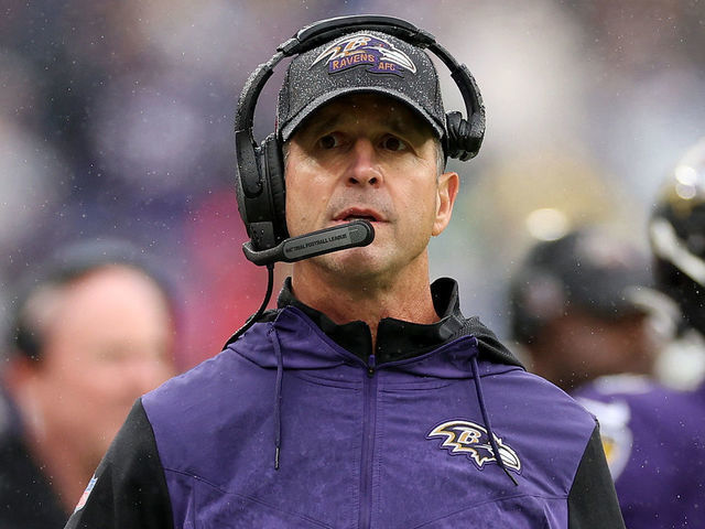 Ravens' Harbaugh stands by 4th-down call in loss to Bills