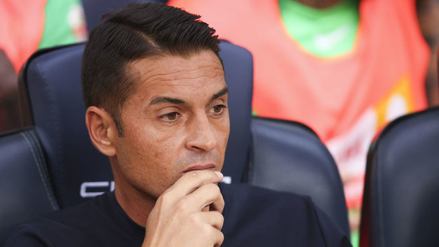 BARCELONA, SPAIN - SEPTEMBER 17: Francisco Rodriguez, head coach of Elche CF looks on prior the LaLiga Santander match between FC Barcelona and Elche CF at Spotify Camp Nou on September 17, 2022 in Barcelona, Spain.