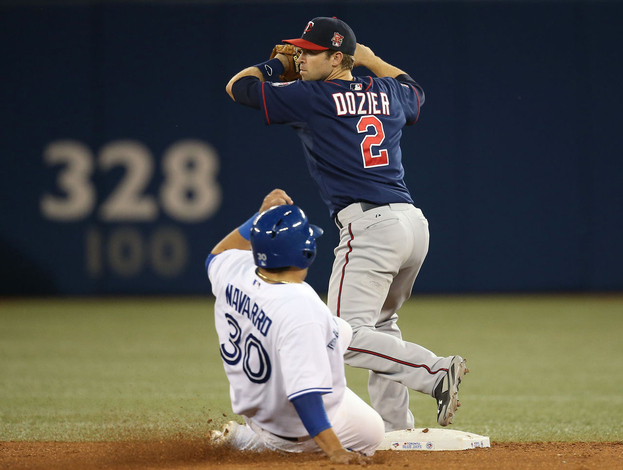 Minnesota Twins Brian Dozier smiles after getting a Gatorade bath