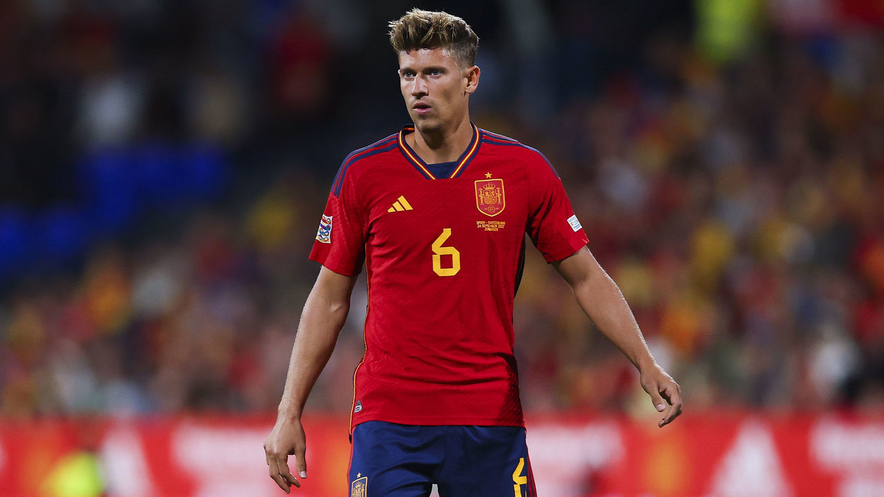 ZARAGOZA, SPAIN - SEPTEMBER 24: Marcos Llorente of Spain looks on during the UEFA Nations League League A Group 2 match between Spain and Switzerland at La Romareda on September 24, 2022 in Zaragoza, Spain.