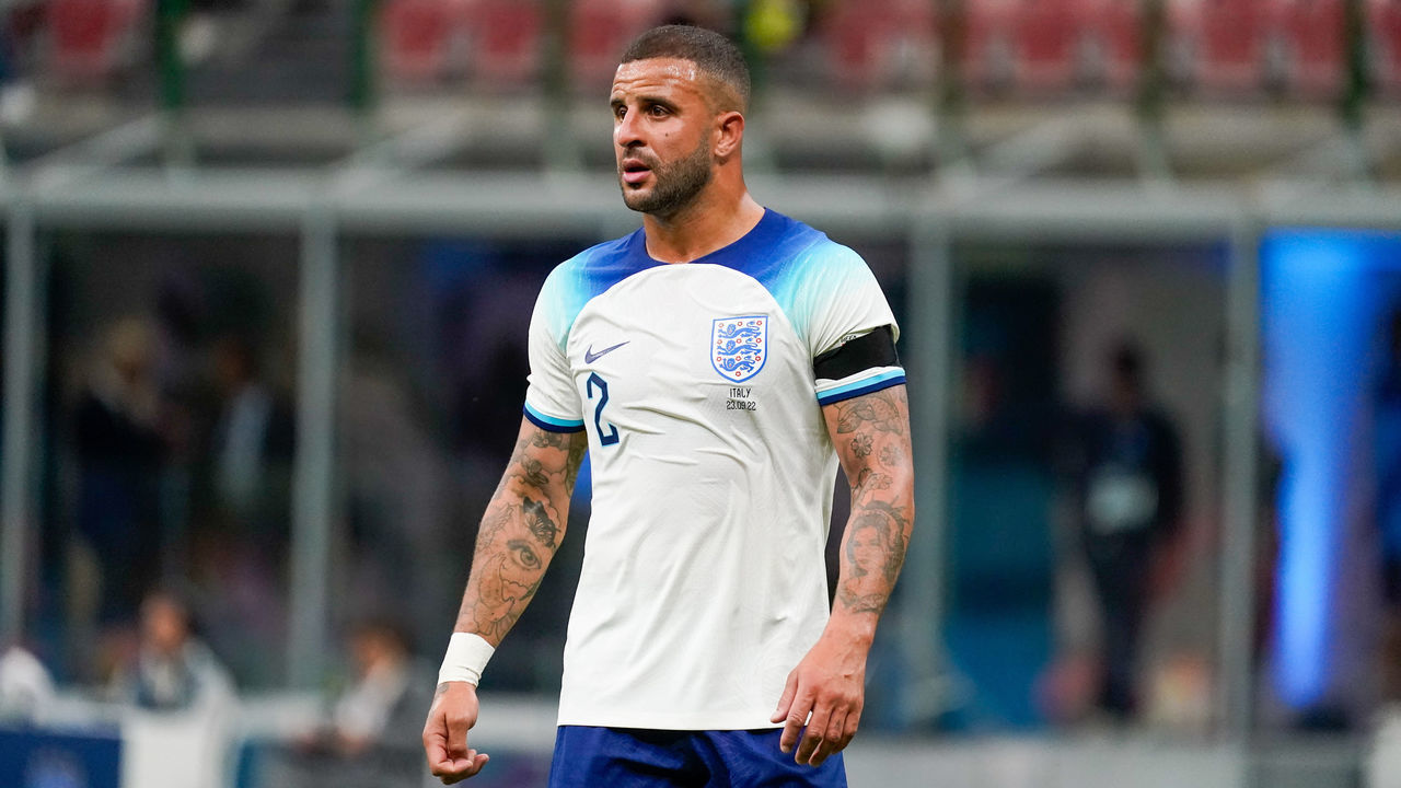 Kyle Walker (#2 England) during Italy against England, Nations League, at Giuseppe Meazza Stadium on September 23, 2022.